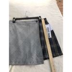 Almost Famous High Rise Mini Skirt size MEdium Gray Plaid Zipper left side NWT Photo 7