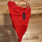Lulus LULU’S MODERN BEAUTY RED ASYMMETRICAL COWL NECK BODYSUIT Photo 5