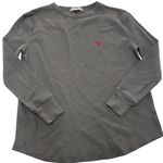SUB_URBAN RIOT Sub Urban Riot Top Womens X Small Grey‎ Thermal Heart Embroidered Crew Neck Photo 0