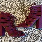 Charlotte Russe  Burgundy Suede Heels Size 8 Photo 0