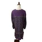 Veronica Beard Floral Crepe Mini Dress Purple Size 16 Flowy Boho Ruffles Tiered Photo 3