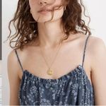 Madewell tie back button front midi dress blue floral sleeveless size 0 J32 Photo 5