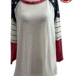 Maurice's White 3/4 Sleeve Independence Day Shirt Size L NWT | 42-44 Photo 0