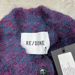 RE/DONE $550 NWT 80s CREWNECK CARDIGAN IN PLUM SZ S Photo 4