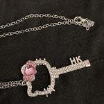 Hello Kitty  Pink Crystal Key Necklace. NWOT. 24” 925 chain. Super Sparkly. Photo 2