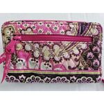 Vera Bradley Very Berry Zip Around Quilted Floral Wallet Twist Lock Retired HTF Photo 1