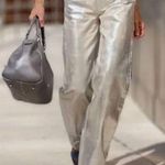 ZARA NWT  The Boy Boy Fit Silver Relaxed Fit Straight Leg Mid Waist Jeans Photo 0