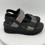 OTBT  Nova Sandals Womens 7M Black Leather Platform Chunky Wedge Strappy Photo 1