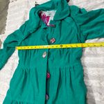Judith March Whimsical vibrant green  coat Measure Like Small Satin lined Boho Photo 12