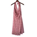 HUHOT Halter Dress Floral Ruched Summer Casual Sundress Pink White L Size L Photo 8