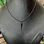 Spike Gunmetal Necklace Punk Goth Egirl New Photo 3