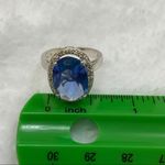 Silver Ring with Blue Faceted Setting Photo 8