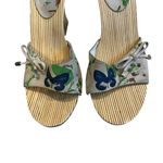 MIA  Jazzy Leather Wood Platform Sandals, Sz 8 Photo 3