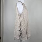 Rachel Zoe  Resort Ready Zoe 100% Linen Beige Tank Top Tunic Tie Sides Sz Medium Photo 5