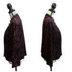 Sheri Martin Velvet Floral Jacket Black red Size 12 Vintage Bling Floral Photo 3