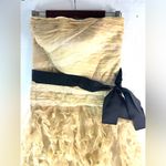 Tadashi Shoji  8 Silk Elegant Ruffle Strapless Formal Maxi Dress Photo 4