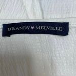 Brandy Melville  White Crinked Faux Wrap Short Sleeve Ruched Crop Blouse Top Sz S Photo 2