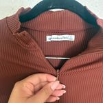 Abercrombie & Fitch  Terracotta long sleeve Ribbed Bodysuit size Small Photo 3