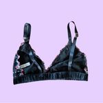 Black Floral Lace and Embroidery Bralette 🔥 Size XL Photo 1