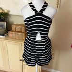 NBD REVOLVE Dusk Striped Romper in Black & White Size Small Photo 1
