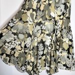 Bob Mackie  Floral A-Line Soft Flowy Knee Length Gray Yellow Skirt Medium Photo 2