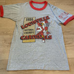 American Vintage Vintage Louisville Cardinals 80s Basketball National Championship Tshirt Size S Photo 0