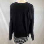 kim rogers  black and white snowflake reversible removable scarf sweater large Photo 6