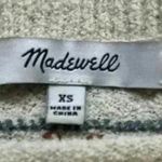 Madewell Geometric Embroidered Pattern Cotton Blend Cozy Cream Sweater Womens XS Photo 3