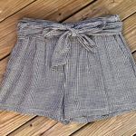 Anthropologie Cartonnier Women's Black And White Gingham Tie Shorts Size 14 Photo 5