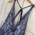 Victoria's Secret Victoria’s Secret Deep V Satin Lace Paisley Print Slip Dress Intimates Sz Medium Photo 6