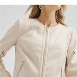 Chico's  Cream Leather Jacket Photo 1