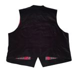 Karen Scott Vintage Christmas Vest Black Velvet Embroidered Red Ribbon Size XL Photo 1