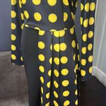 Women’s Black & Yellow Polka Dot Dress Long Sleeve Asymmetrical Hem Size S NEW Photo 5