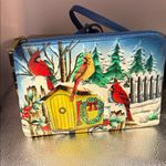 Anuschka  Multicolor Hand-Painted Cardinal Crossbody Bag Photo 3