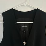 Madewell Women's Cutaway Long Button Front Black Long Vest Size 0 New Photo 2