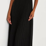 Lulus Ideal Occasion Black Flutter Sleeve Backless Evening Gown Size Medium NWOT Photo 0