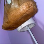 American Leather Co. QVC Liberty Shopper Tote Tooled Floral Handbag Purse Boho Tan Photo 3