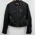Levi's Womens Black Genuine Leather Moto Jacket Size Medium Photo 0