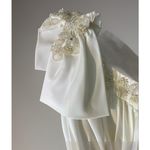 Mike Benet White Formal Gown One Shoulder Beaded Bodice Vintage 60 70 Dress 8 Blue Photo 5