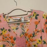 Isaac Mizrahi  Pink Floral Blouse with Crochet Accents Photo 6