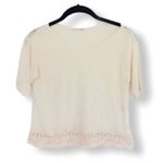 Rolla Coster  Cream Short Sleeve Top with Crochet Hem | Size S Photo 1