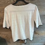 Anthropologie aldomartin contrast white tie front top medium eyelet Photo 3
