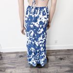 Abercrombie & Fitch [] Blue Crinkle Cutout High Neck Maxi Dress Pockets Size XLP Photo 7