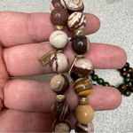 Multicolor elastic beaded bracelets lot of 5 Brown Photo 2