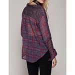 Free People Plaid Twist Top Surplice Sheer V-Neck Photo 1