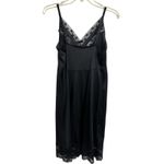 Vtg Ashley Taylor Black Nylon Floral Lace Slip Dress Nighty Size 34 FLAW Gothic Photo 1