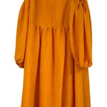 Moulinette Soeurs  Marigold Orange Cold Shoulder Puff Sleeve Knee Length Dress S Photo 0