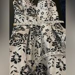 B Darlin NWT B. Darlin Juniors A Line Dress Sleeveless Shimmering Metallic Silver & Blac Photo 3