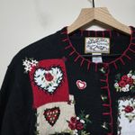 Heirloom Collectibles Women's Vintage Patchwork Heart Knit Sweater Cottagecore L Size L Photo 2