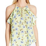 Blu Pepper Floral Ruffle Edge Tank Top Small Photo 0